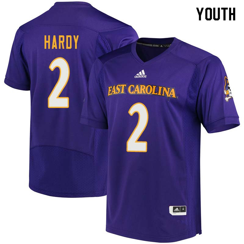 Youth #2 Justin Hardy East Carolina Pirates College Football Jerseys Sale-Purple